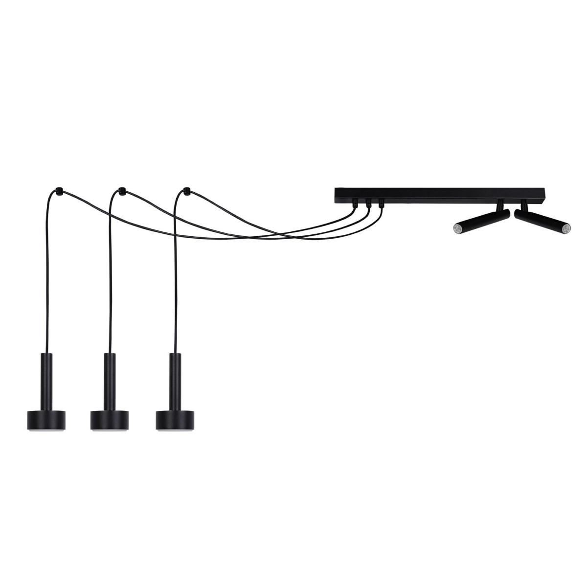 przyjemna dla oka oprawa Sigma STAMP lampa wisząca-lampa pająk 41256 kolor czarny 3x GX53 12W LED- 2xG9 3W LED