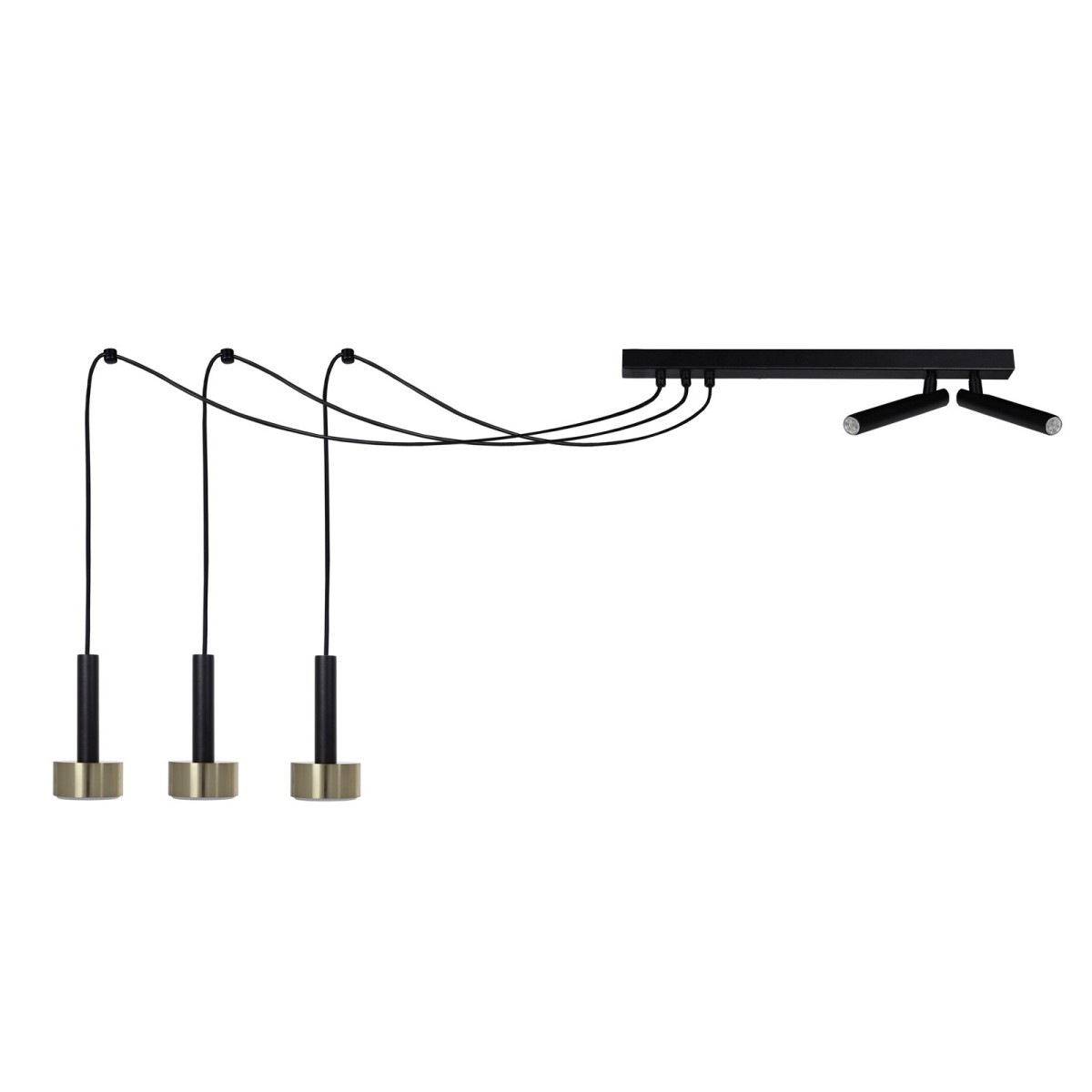 schludna oprawa Sigma STAMP lampa wisząca-lampa pająk 41258 kolor czarny 3x GX53 12W LED- 2xG9 3W LED