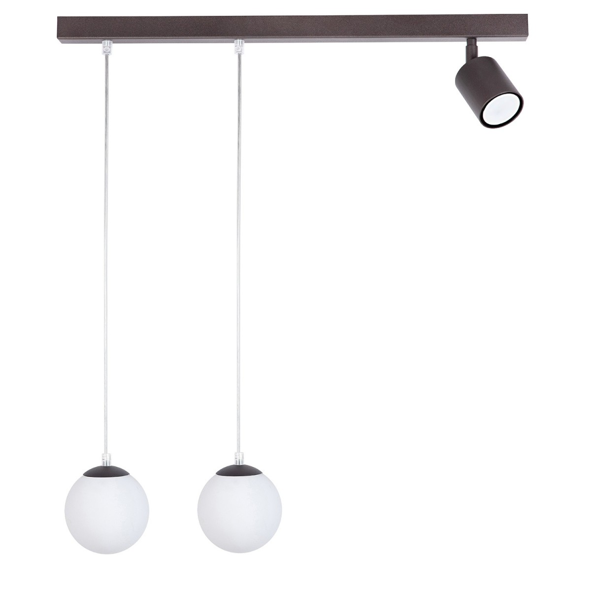 niebanalna oprawa Sigma TAVIRA lampa wisząca 41270 kolor brąz 2XG9 12W LED- 1XGU10 10W LED