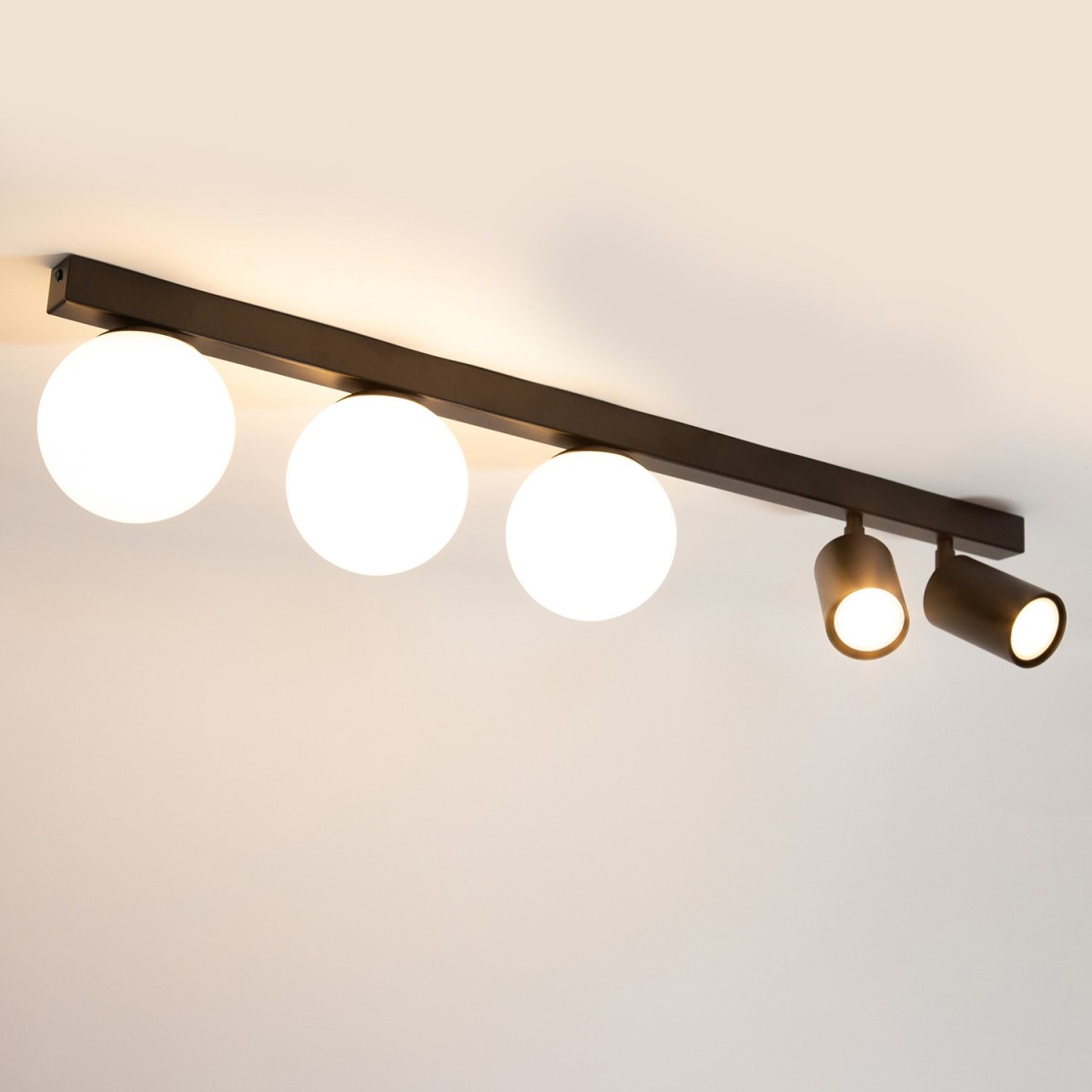 unikalna oprawa Sigma TAVIRA plafon 41262 kolor czarny 3XG9 12W LED- 2XGU10 10W LED