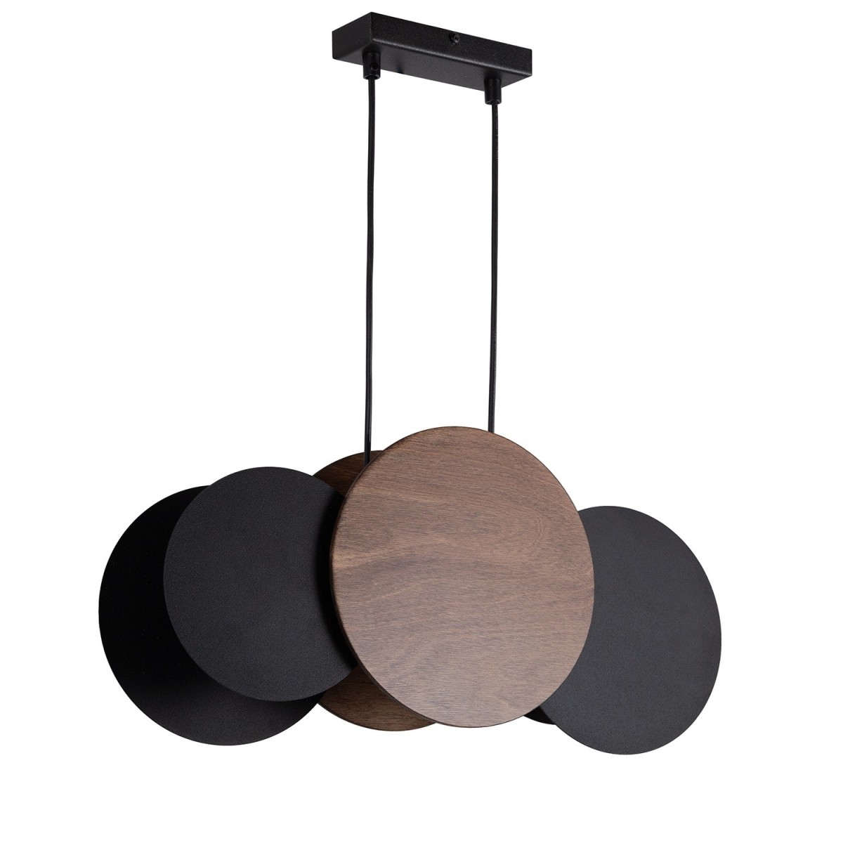 zgrabna oprawa Sigma TOLA lampa wisząca 40893 kolor czarny-brąz-orzech 3xE27 15W Led