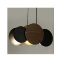 zgrabna oprawa Sigma TOLA lampa wisząca 40893 kolor czarny-brąz-orzech 3xE27 15W Led