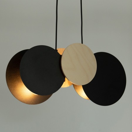 charakterystyczna oprawa Sigma TOLA lampa wisząca 40895 kolor czarny-brzoza 2xE27 15W Led