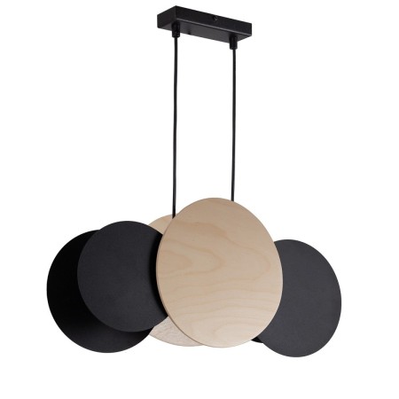 delikatna oprawa Sigma TOLA lampa wisząca 40896 kolor czarny-brzoza 3xE27 15W Led