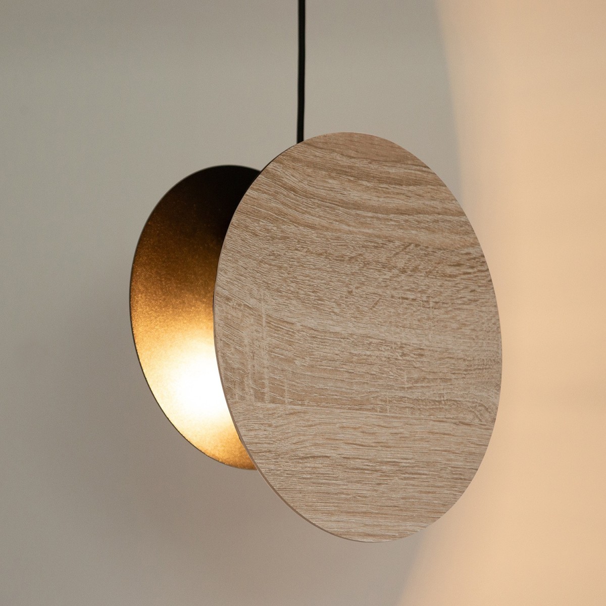 designerska oprawa Sigma TOLA lampa wisząca 41091 kolor czarny-dąb 1xE27 15W Led