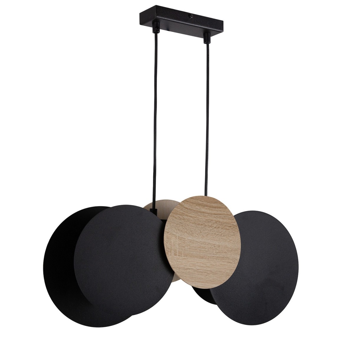 efektowna oprawa Sigma TOLA lampa wisząca 41092 kolor czarny-dąb 2xE27 15W Led