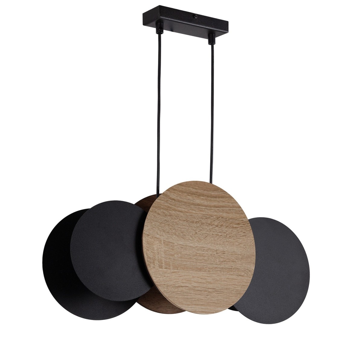 efektowna oprawa Sigma TOLA lampa wisząca 41093 kolor czarny-dąb 3xE27 15W Led