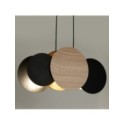 efektowna oprawa Sigma TOLA lampa wisząca 41093 kolor czarny-dąb 3xE27 15W Led
