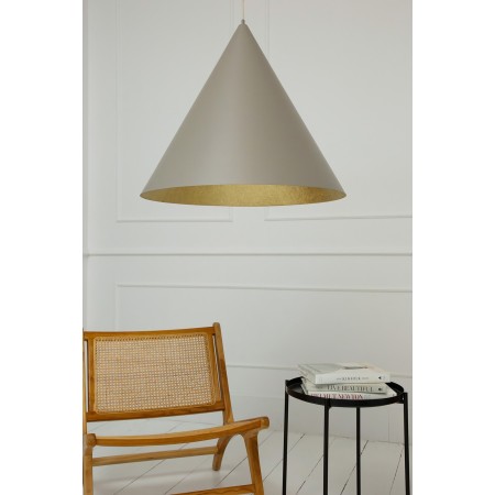 zgrabna oprawa Sigma VESUVIO lampa wisząca 41059 kolor taupe-złoty 1 x E27 15W Led