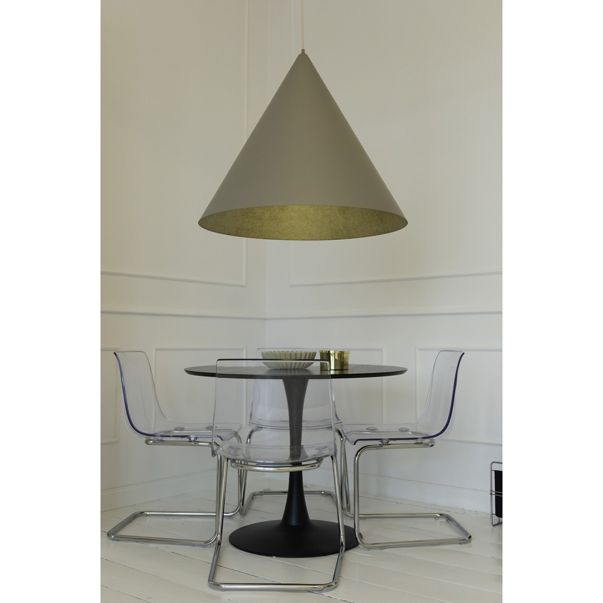 atrakcyjna oprawa Sigma VESUVIO lampa wisząca 41060 kolor taupe-złoty 3x E27 15W Led