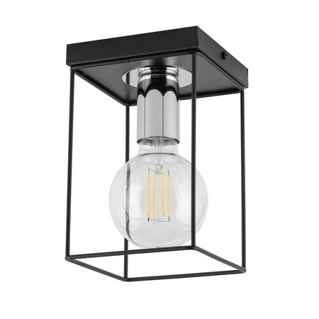 stylowa oprawa Sigma Vox plafon 40698 kolor czarny- srebrny 1 x E27 15W Led