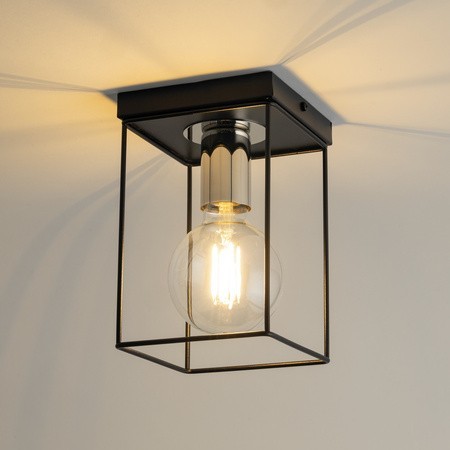 stylowa oprawa Sigma Vox plafon 40698 kolor czarny- srebrny 1 x E27 15W Led