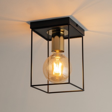 szykowna oprawa Sigma Vox plafon 40702 kolor czarny- złoty 1 x E27 15W Led