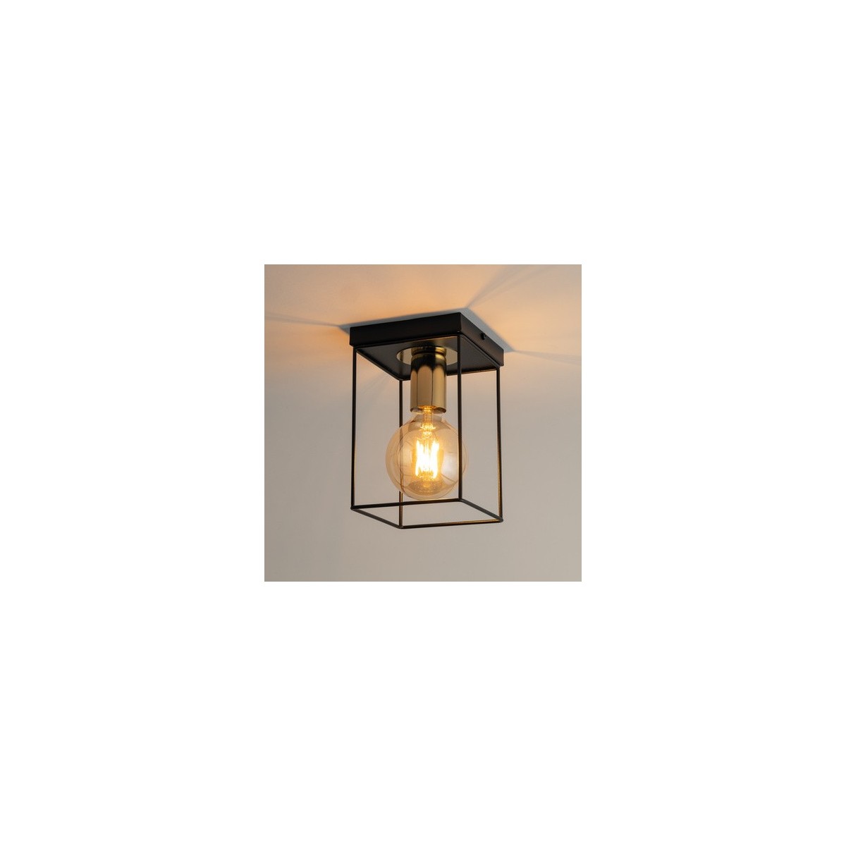 szykowna oprawa Sigma Vox plafon 40702 kolor czarny- złoty 1 x E27 15W Led