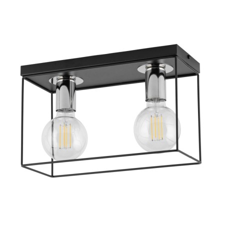 unikalna oprawa Sigma Vox plafon 40699 kolor czarny- srebrny 2 x E27 15W Led