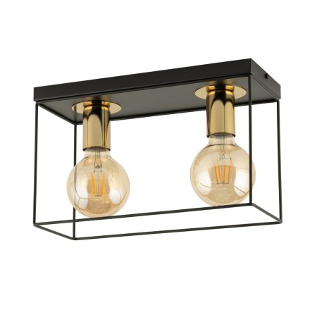 urokliwa oprawa Sigma Vox plafon 40703 kolor czarny- złoty 2 x E27 15W Led