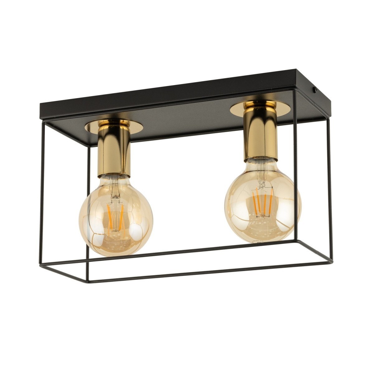 urokliwa oprawa Sigma Vox plafon 40703 kolor czarny- złoty 2 x E27 15W Led