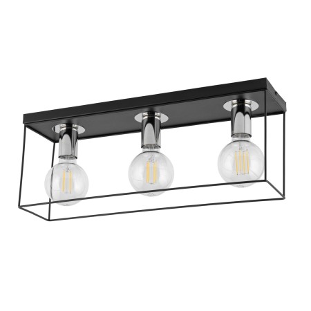 urzekająca oprawa Sigma Vox plafon 40700 kolor czarny- srebrny 3 x E27 15W Led