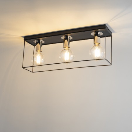 urzekająca oprawa Sigma Vox plafon 40700 kolor czarny- srebrny 3 x E27 15W Led