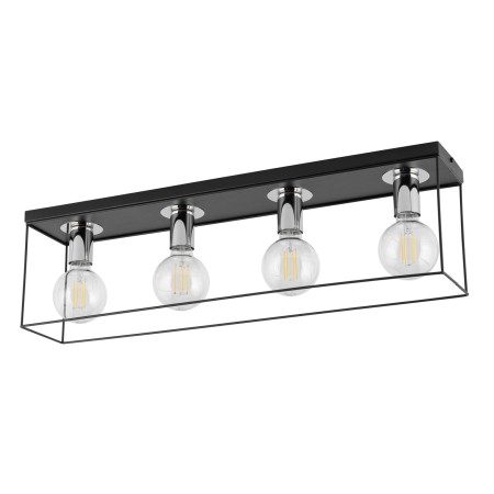wytworna oprawa Sigma Vox plafon 40701 kolor czarny- srebrny 4 x E27 15W Led