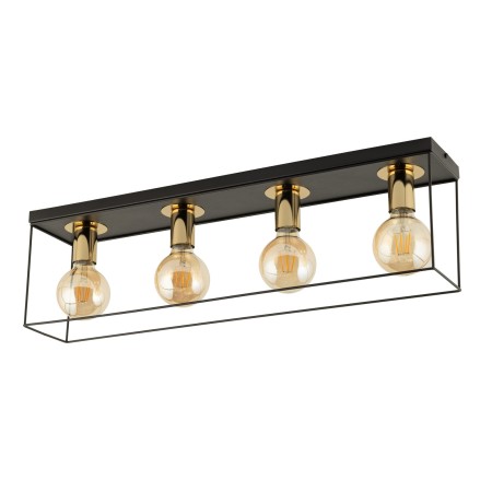 zachwycająca oprawa Sigma Vox plafon 40705 kolor czarny- złoty 4 x E27 15W Led