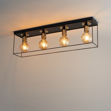 zachwycająca oprawa Sigma Vox plafon 40705 kolor czarny- złoty 4 x E27 15W Led