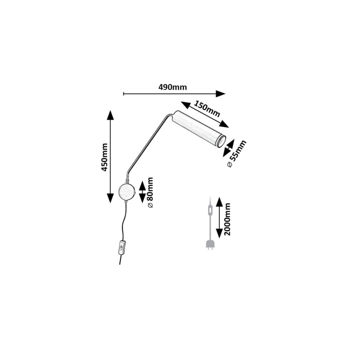 Rabalux Senobia 73041 - typ - Lampa ścienna