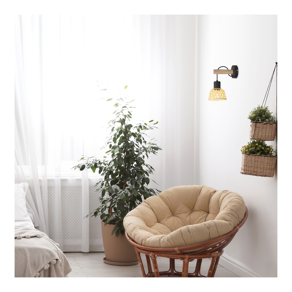 Rabalux Rattan 71025 - typ - Lampa ścienna