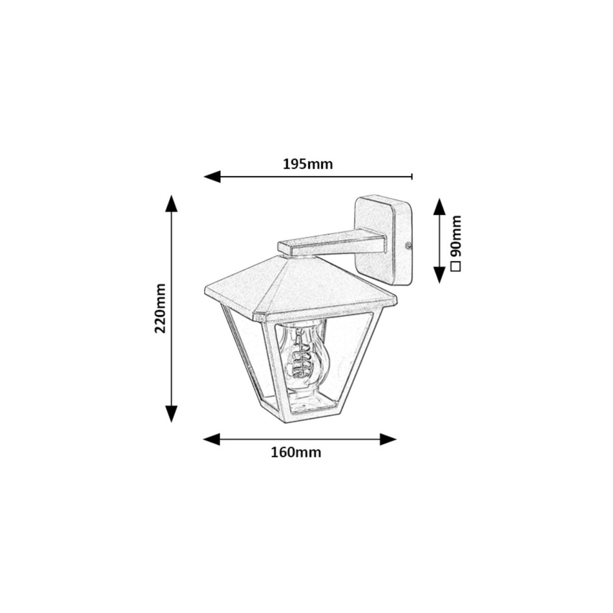 Rabalux Paravento 7147 - typ - Zewnętrzne lampy ścienne