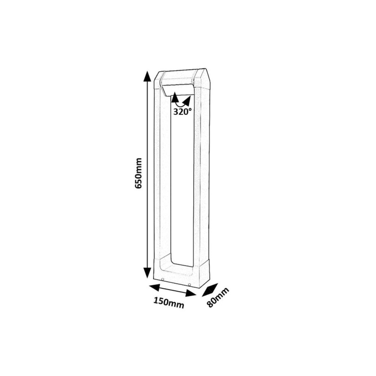 Rabalux Medna 77104 - typ - Lampa ogrodowa stojąca