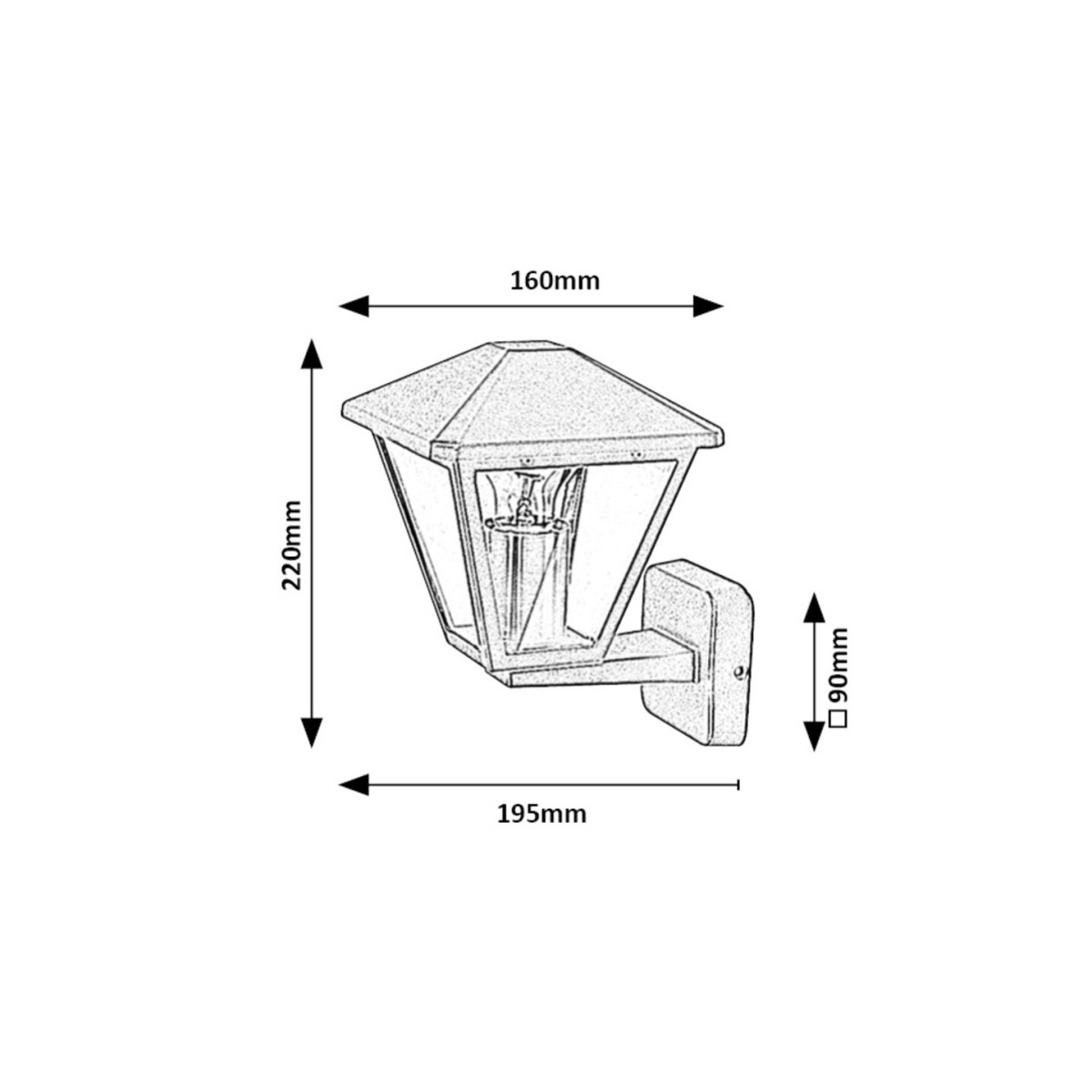 Rabalux Paravento 7146 - typ - Zewnętrzne lampy ścienne