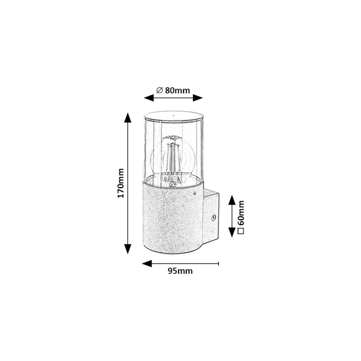 Rabalux Teplice 7158 - typ - Zewnętrzne lampy ścienne