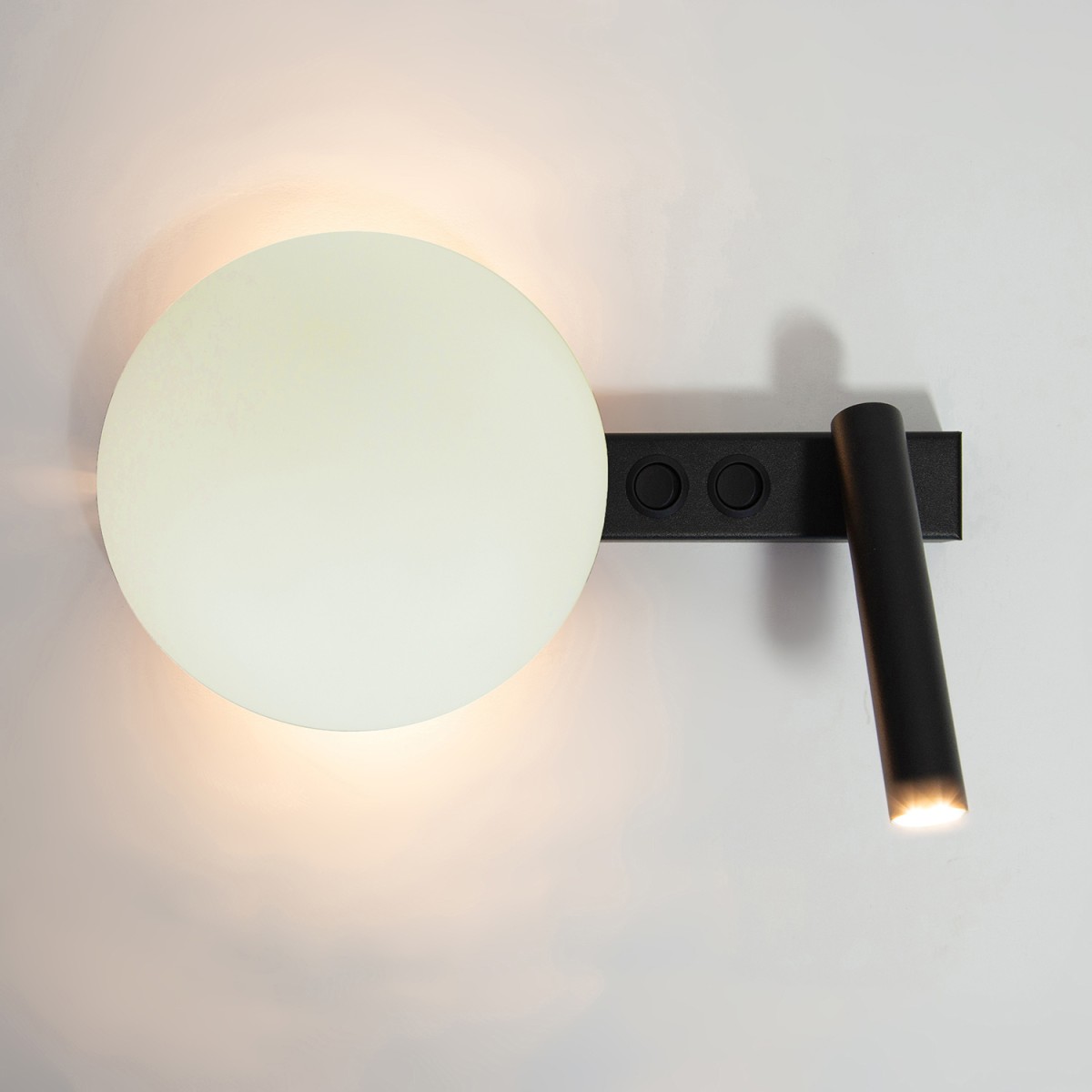 charakterystyczna oprawa Sigma HOTEL MOOD kinkiet 41367 kolor czarny 1XG9 12W led- 1XG9 3W led