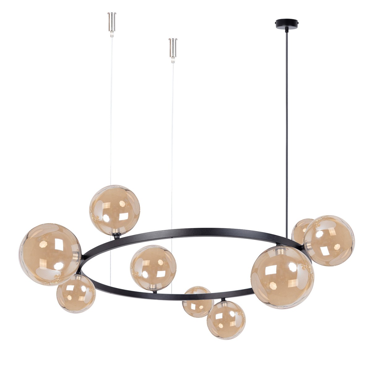 zgrabna oprawa Sigma BOLERO lampa wisząca- żyrandol 41323 kolor czarny 9XG9 12W LED
