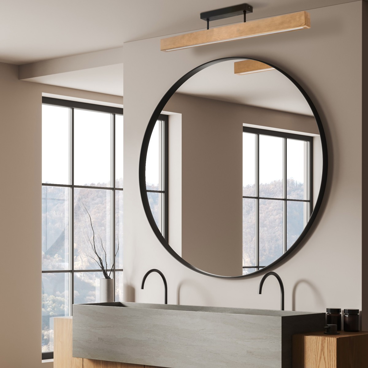 Lampa sufitowa TK-Lighting TEO TKL6619 kolor - sosna - czarny styl Nowoczesny  Loftowy