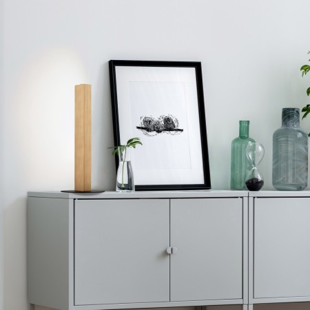 Lampka nocna TK-Lighting TEO TKL1412 kolor - sosna - czarny styl Nowoczesny  Loftowy