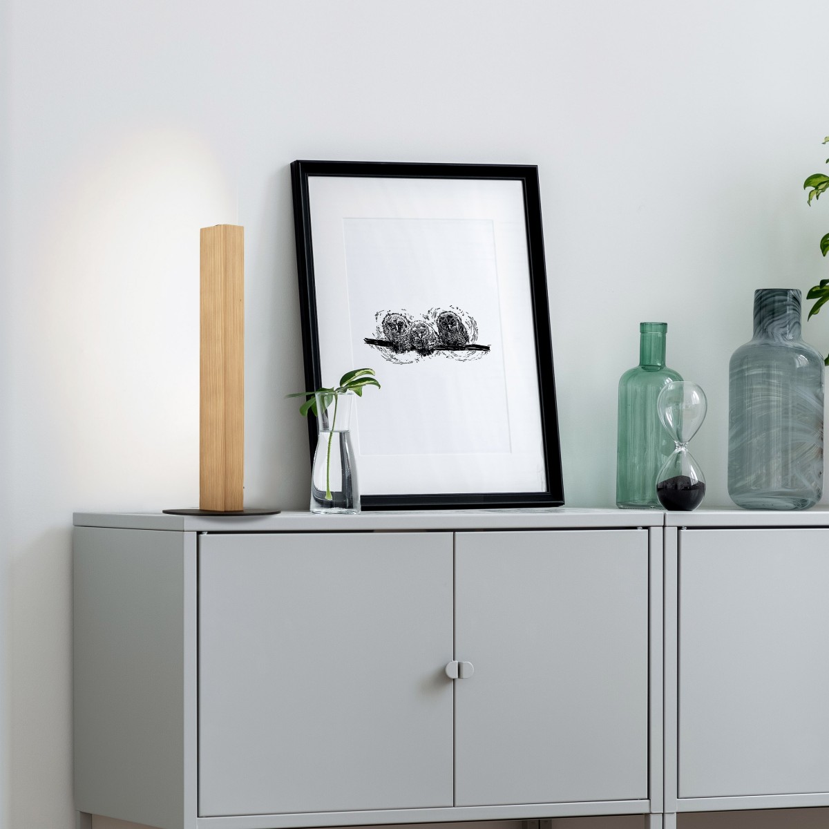 Lampka nocna TK-Lighting TEO TKL1412 kolor - sosna - czarny styl Nowoczesny  Loftowy