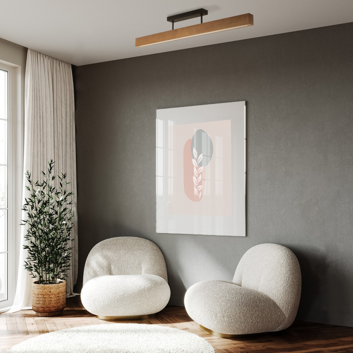 Lampa sufitowa TK-Lighting TEO TKL6614 kolor - orzech - czarny styl Nowoczesny  Loftowy