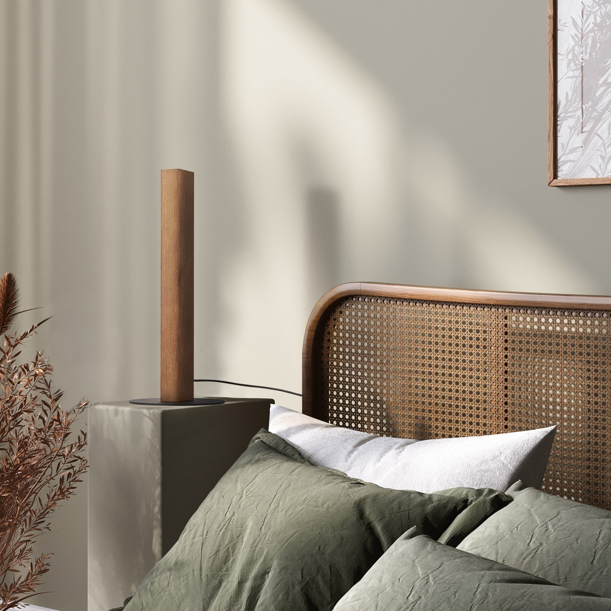 Lampka nocna TK-Lighting TEO TKL1411 kolor - orzech - czarny styl Nowoczesny  Loftowy