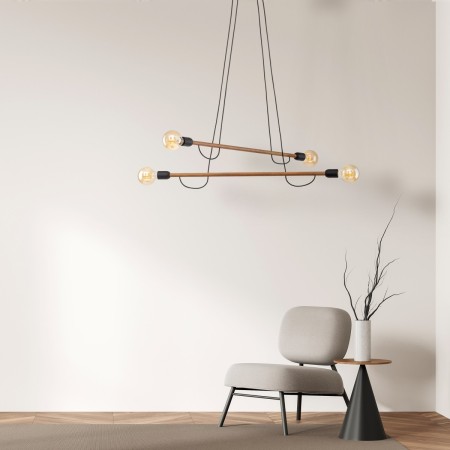 Lampa wisząca TK-Lighting HELIX TKL4949  Lampa sufitowa kolor - orzech - czarny styl Nowoczesny  Minimalistyczny