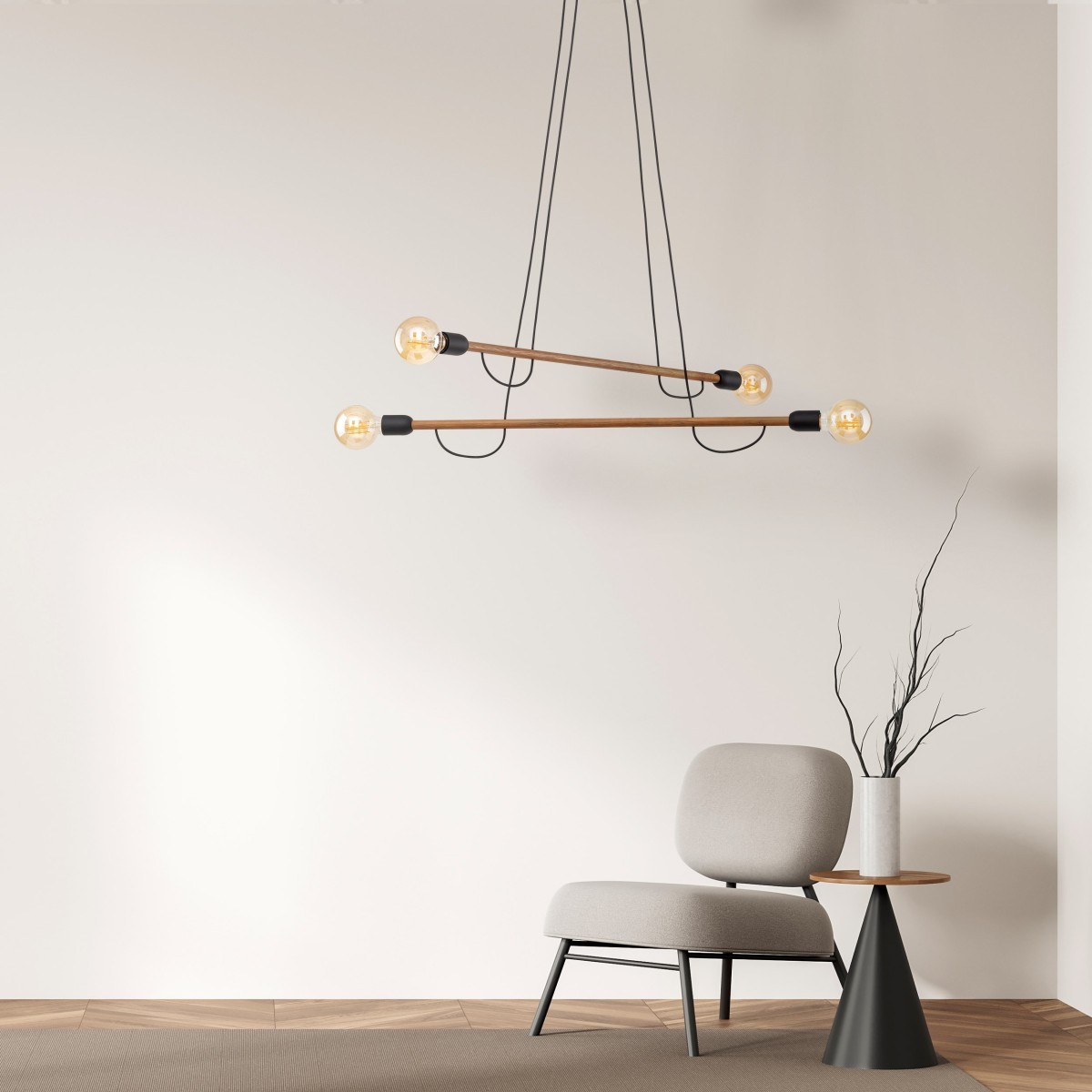 Lampa wisząca TK-Lighting HELIX TKL4949  Lampa sufitowa kolor - orzech - czarny styl Nowoczesny  Minimalistyczny