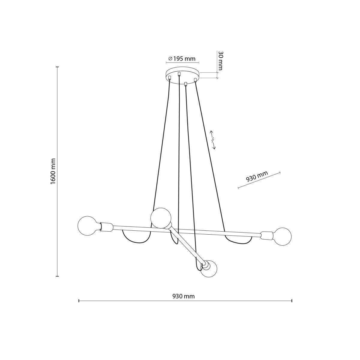Lampa wisząca TK-Lighting HELIX TKL4949  Lampa sufitowa kolor - orzech - czarny styl Nowoczesny  Minimalistyczny