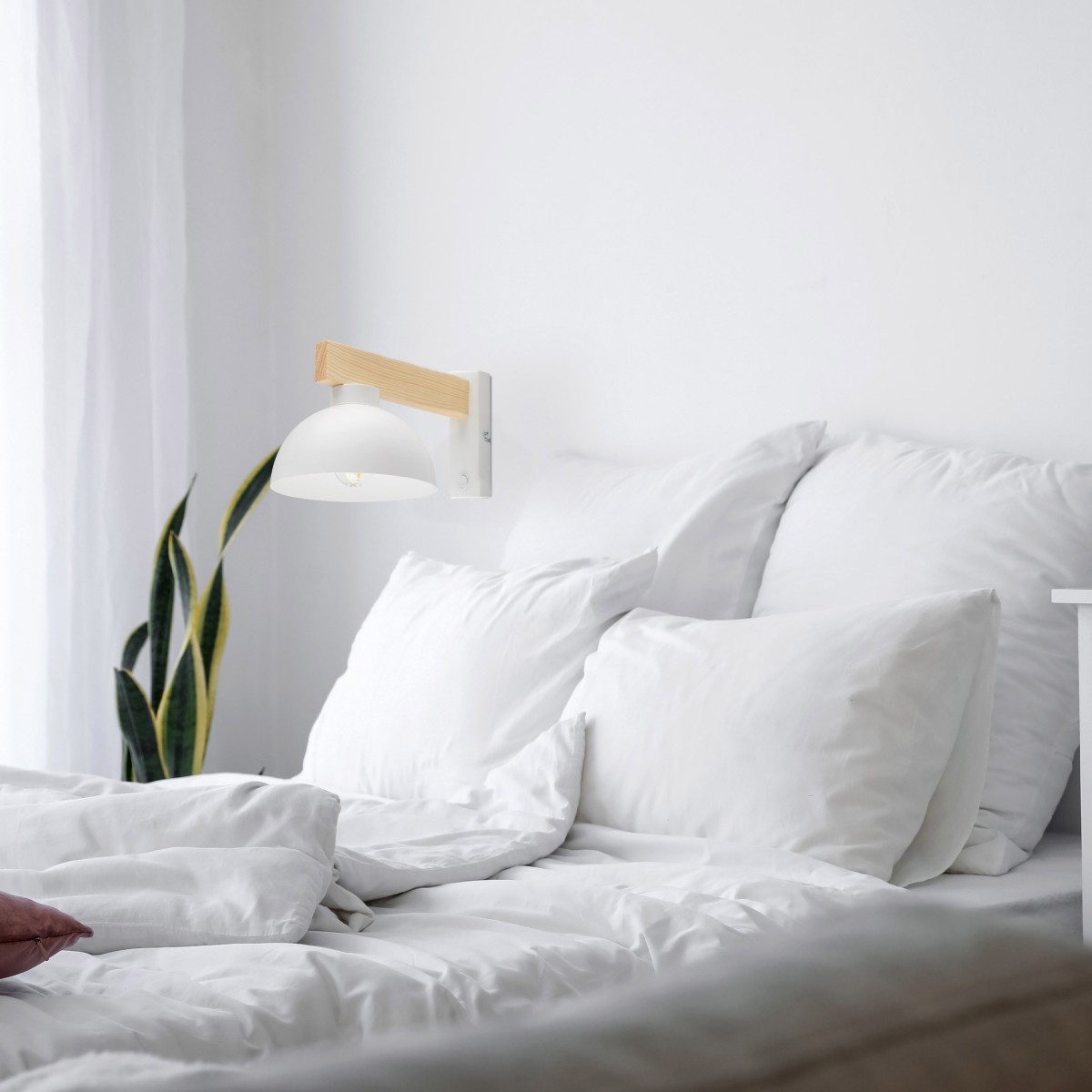 Lampa ścienna TK-Lighting OSLO TKL4962  Kinkiet kolor - biały - sosna styl Skandynawski  Industrialny