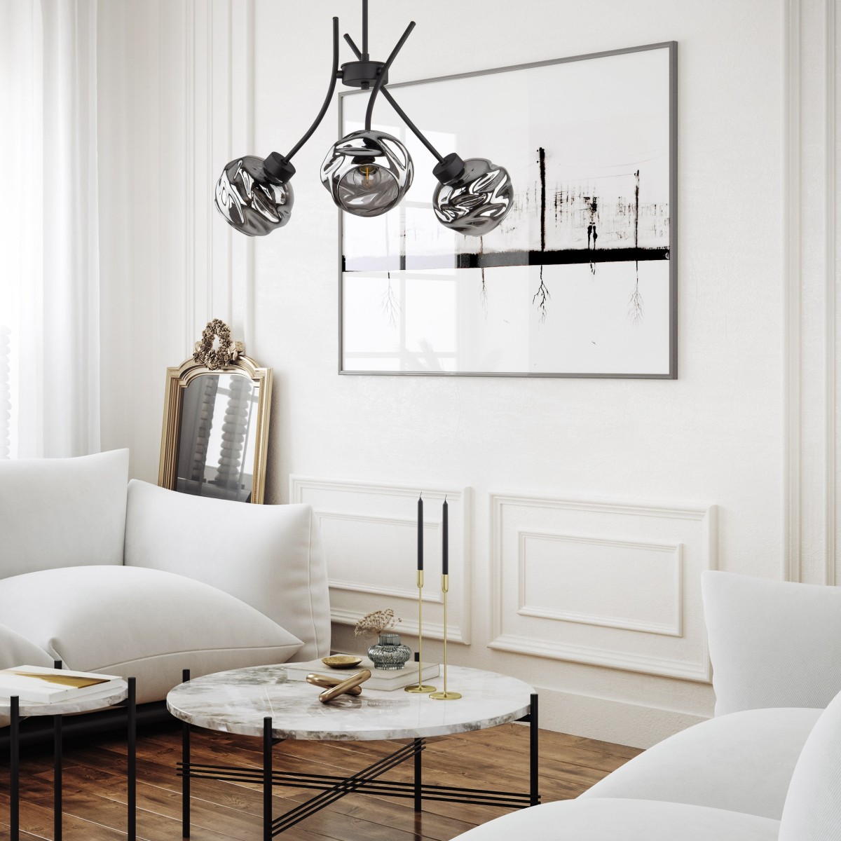 Lampa wisząca TK-Lighting ZULIA TKL5748 kolor - czarny - grafitowy styl Nowoczesny  Glamour