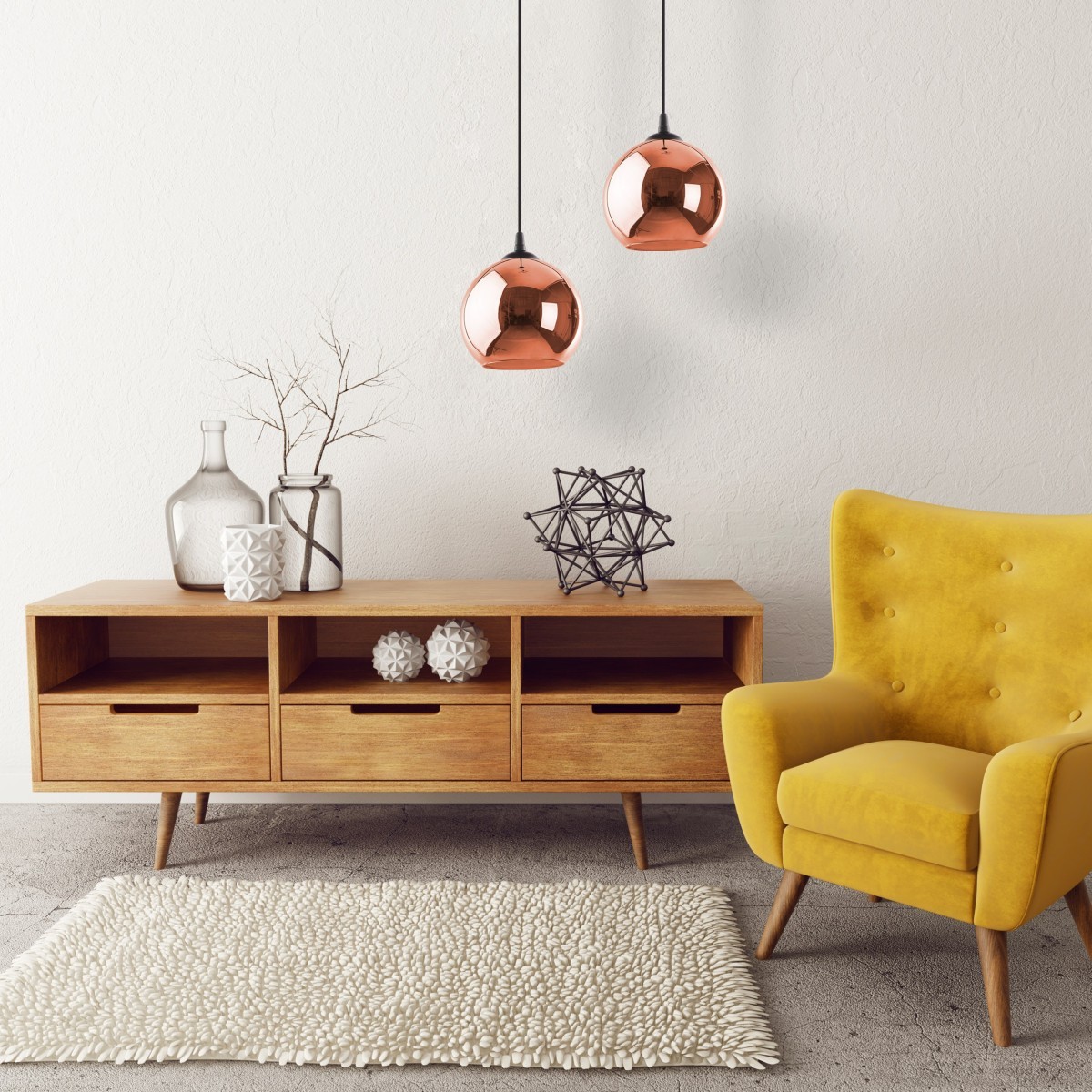 Lampa wisząca TK-Lighting VENEZIA TKL5741 kolor - czarny - miedź styl Nowoczesny  Klasyczny