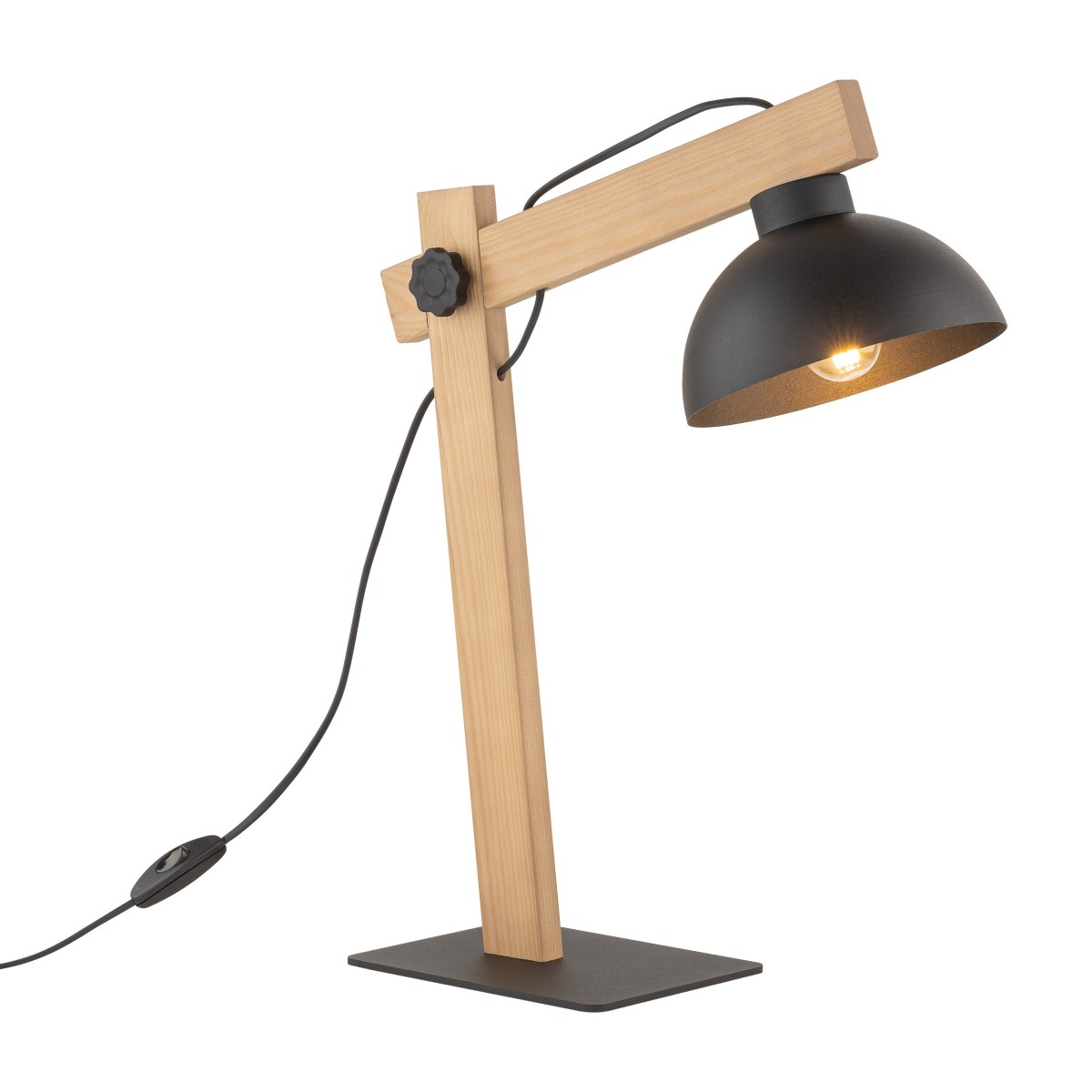 Lampka nocna TK-Lighting OSLO TKL5346 kolor - sosna - czarny styl Skandynawski  Industrialny