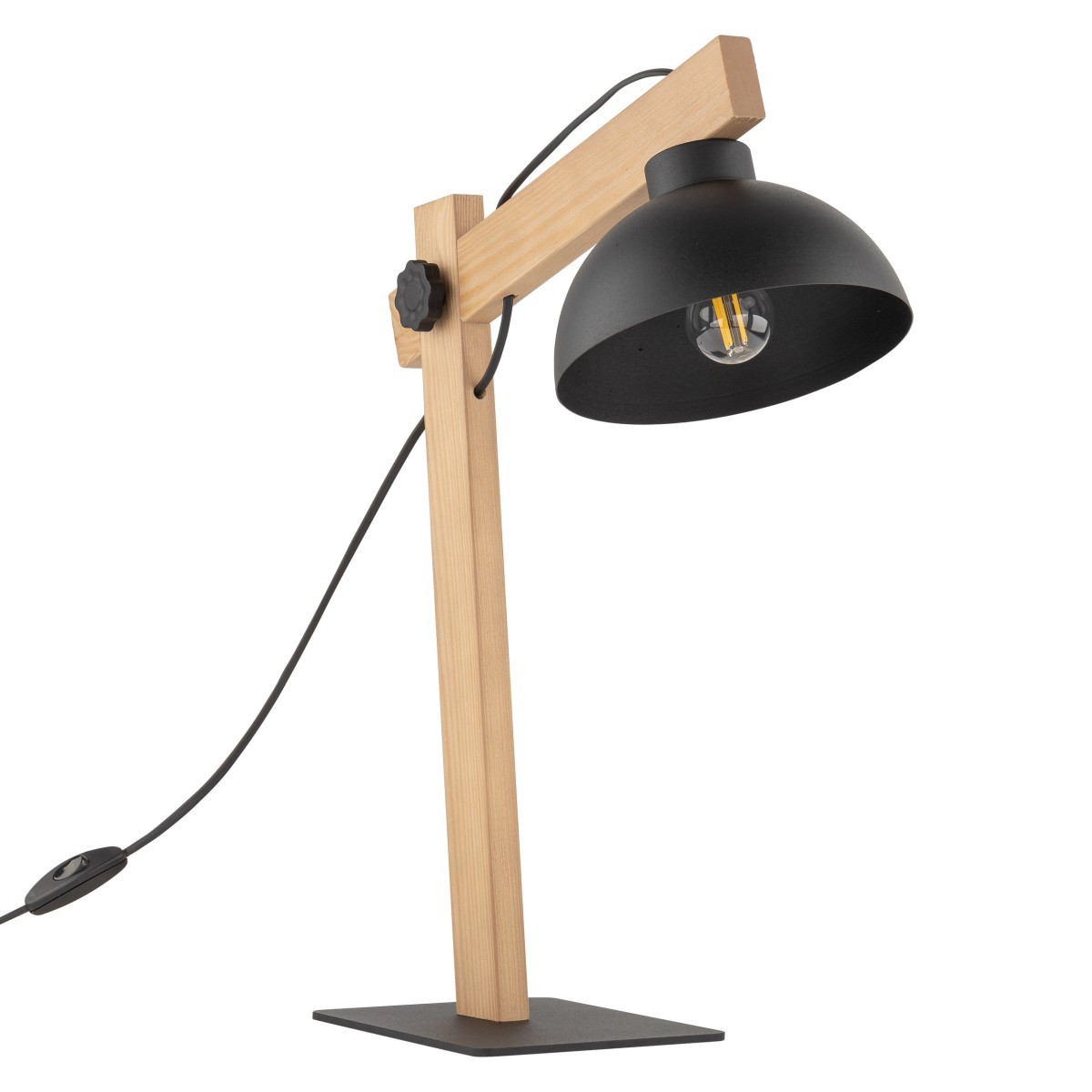 Lampka nocna TK-Lighting OSLO TKL5346 kolor - sosna - czarny styl Skandynawski  Industrialny