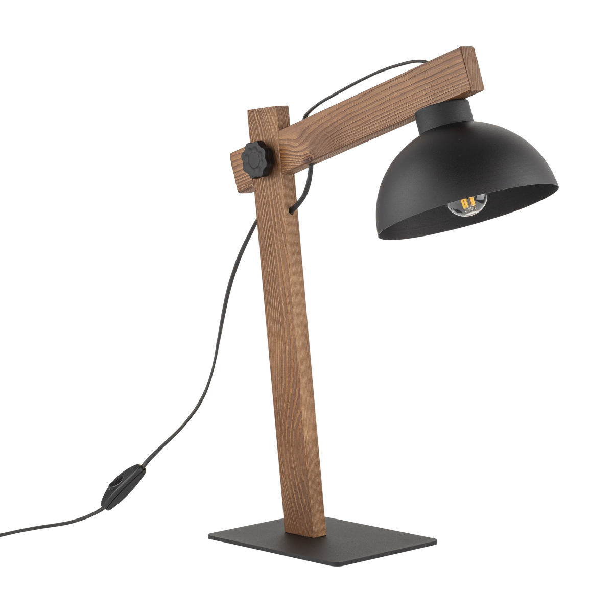 Lampka nocna TK-Lighting OSLO TKL5345 kolor - orzech - czarny styl Skandynawski  Industrialny