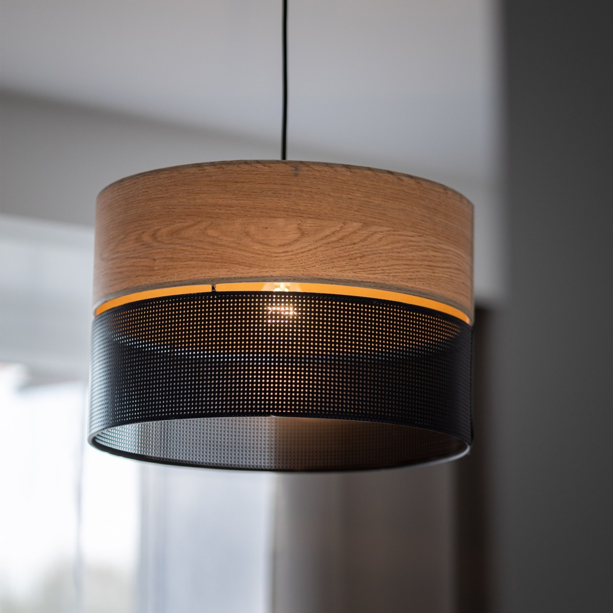 Lampa wisząca TK-Lighting NICOL TKL4799  Lampa sufitowa kolor - dąb - czarny styl Nowoczesny  Boho