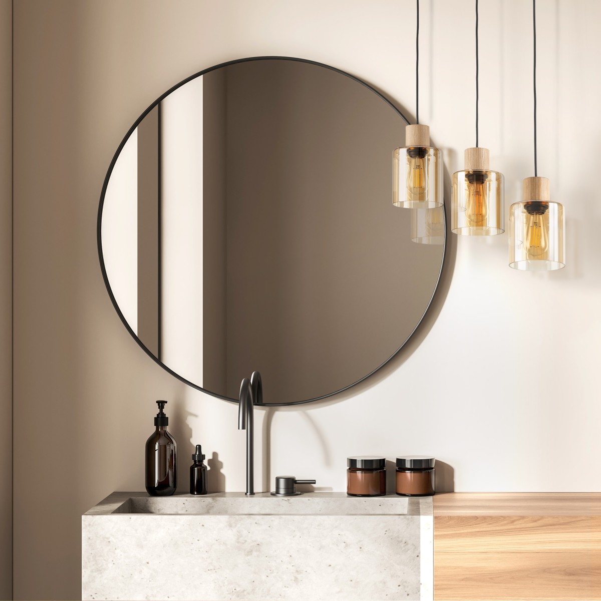 Lampa wisząca TK-Lighting ORSON TKL4568 kolor - sosna - czarny styl Nowoczesny  Minimalistyczny